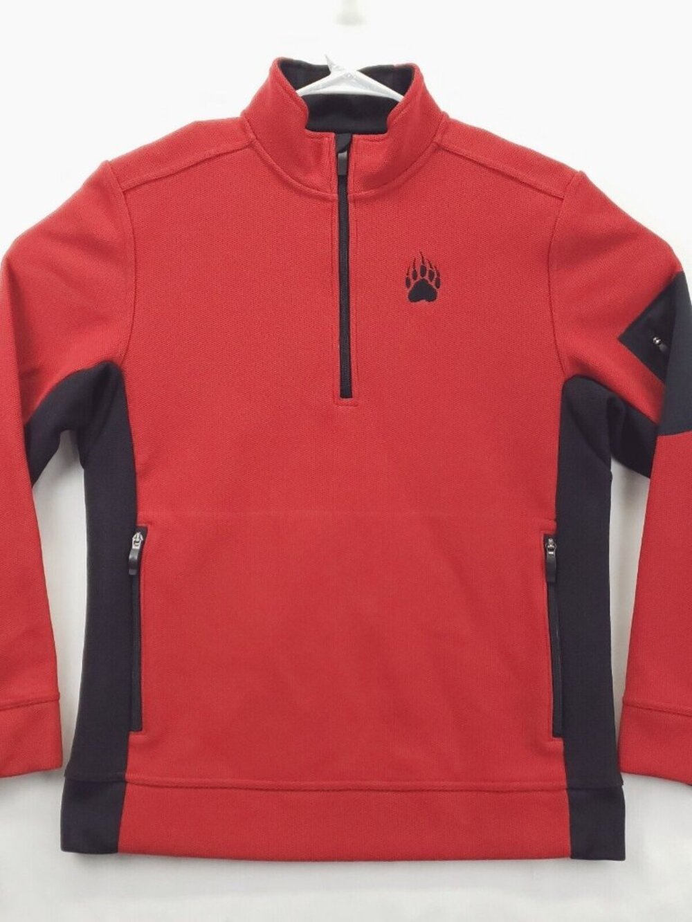 Alaskan Hardgear Sweater Mens Medium Red Black Duluth Mock Neck 1/4 Zip Pullover